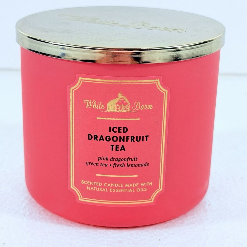 NEW Bath & Body Works Barn Iced Dragonfruit Tea 3-Wick Scented Candle 14.5oz